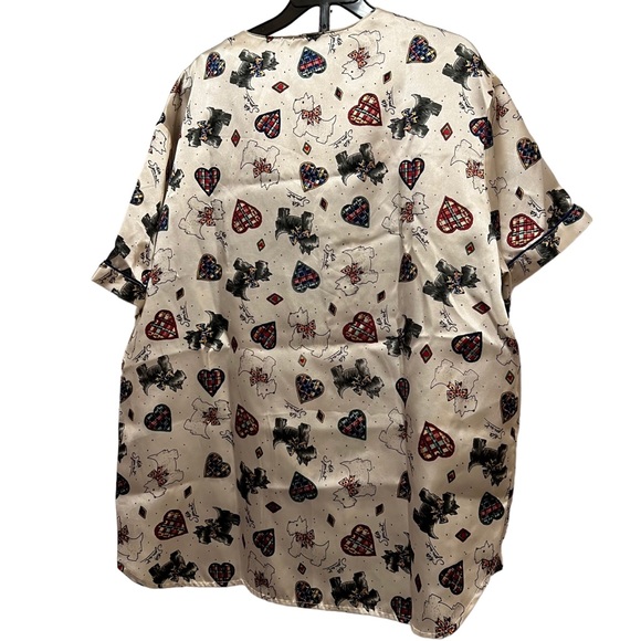Nite Spirit Sleepwear Scottie Dog With Hearts Satin 2 Piece Set Size M NWOT - Picture 6 of 9